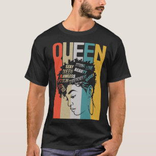 T-shirt Femme noire forte Reine Africaine Afro Melanin Che