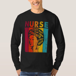 T-shirt Femme noire Infirmière Afro Retro Mois de l'histoi