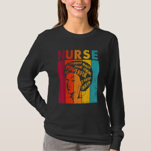 T-shirt Femme noire Infirmière Afro Retro Mois de l'histoi