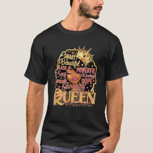 T-shirt Femme noire Queen Melanin Femmes Sista Girly Girly