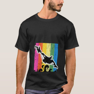 T-shirt Femme Orca Famille Vintage Retro Art Killer Whale