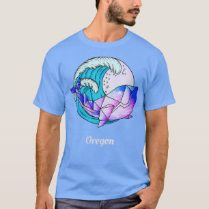 T-shirt Femme Oregon Peinture japonaise Géométrique Orca T