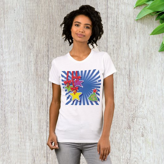 T-shirt femme ornements de Noël