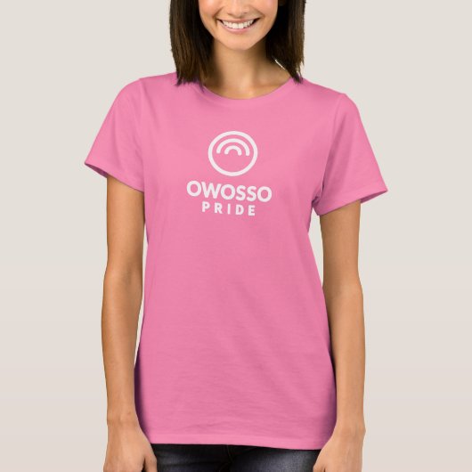 T-shirt femme Owosso Pride logo blanc (Devant)