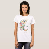 T-Shirt femme Paon (Devant entier)