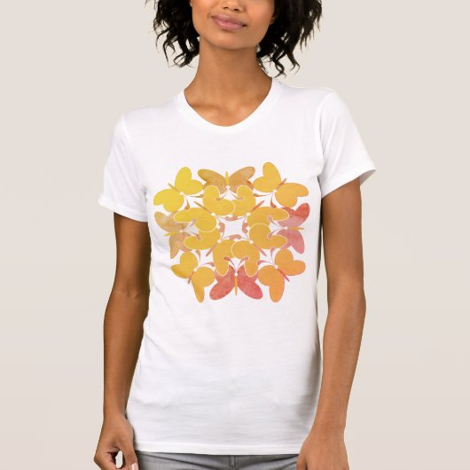 T-shirt femme papillons vintage (Devant)