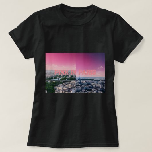t-shirt femme paris rose (Design devant)