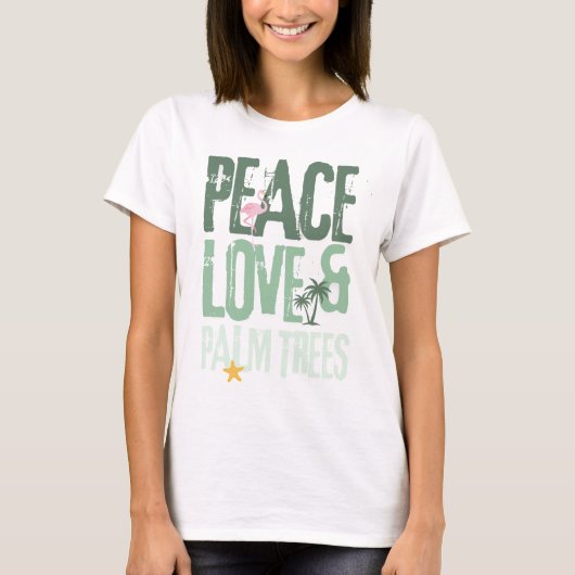 T-shirt femme Peace Love & Palm Trees (Devant)