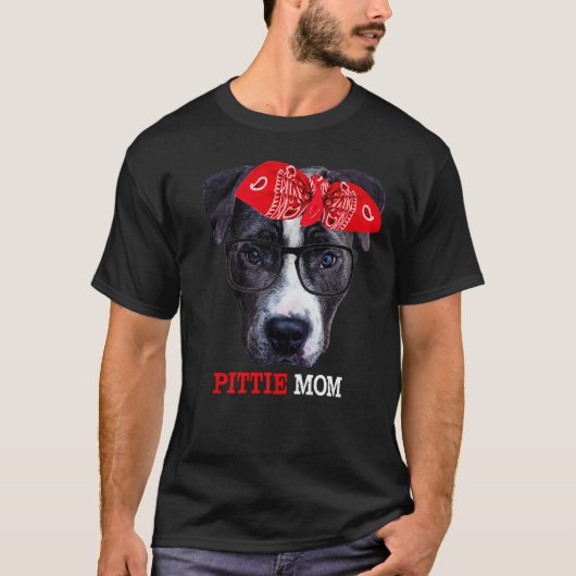 T-shirt Femme Pittie Maman Pitbulle Chien Pour La Fête Des (Devant)