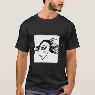 T-shirt Femme Poisson — Illustration à l'encre encadrée