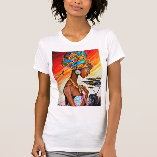 T-shirt femme princesse africaine (Devant)