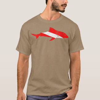 T-shirt Femme Requin Plongée Plongée Plongée Drapeau Vers