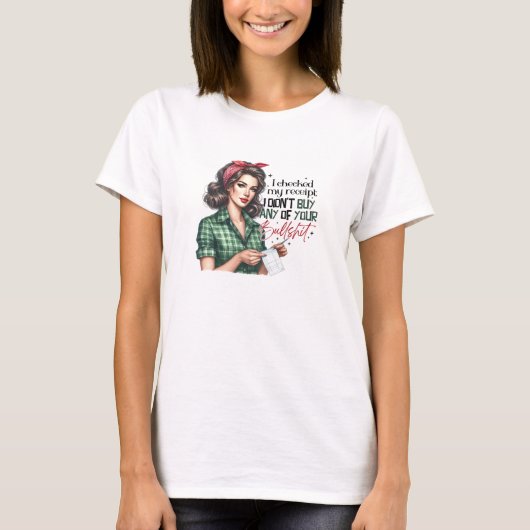 T-shirt Femme rétro avec recette sarcastique (Devant)