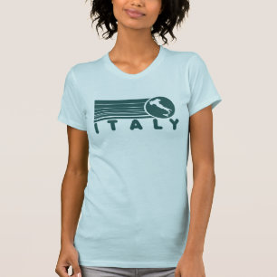 T-Shirt Femme Retro Italie Bleu