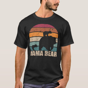 T-shirt Femme Rétro Mama Ours des jumeaux Fête des mères M
