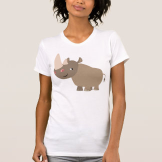 T-shirt femme Rhino Cartoon au calme