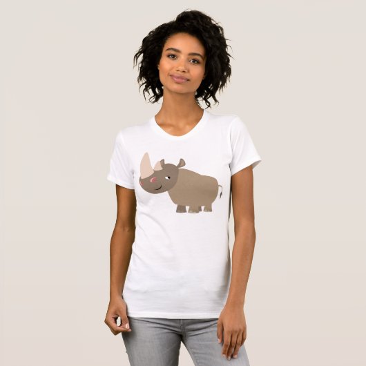 T-shirt femme Rhino Cartoon au calme (Devant entier)