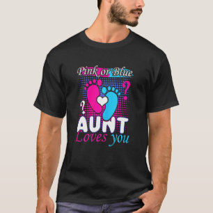 T-shirt Femme Rose Bleu Tante Aime Toi Bébé Grossesse Rev