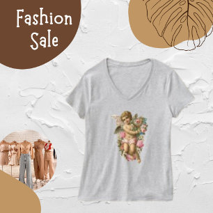 T-shirt femme Rose de l'aile de fleurs Angel