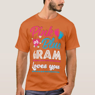 T-shirt Femme Rose Ou Bleu Gram Vous Aime Genre Révélation