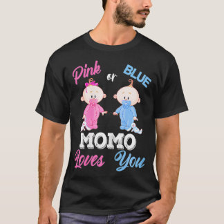 T-shirt Femme Rose Ou Bleu Momo Vous Aime Révéler Le Sexe