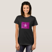 T-shirt femme rose Star noir (Devant entier)