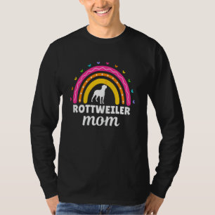 T-shirt Femme Rottweiler Mom Rainbow Mother's Day Rotty