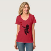 T-shirt femme Saint Valentin Cupid chemise sur mes (Devant entier)
