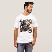 T-shirt Femme Sasquatch Yeti bigfoot sur moto (Devant entier)