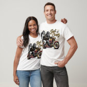 T-shirt Femme Sasquatch Yeti bigfoot sur moto (Unisexe)