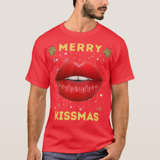T-shirt Femme Sey mignonne Merry Kissmas Costume de Noël P
