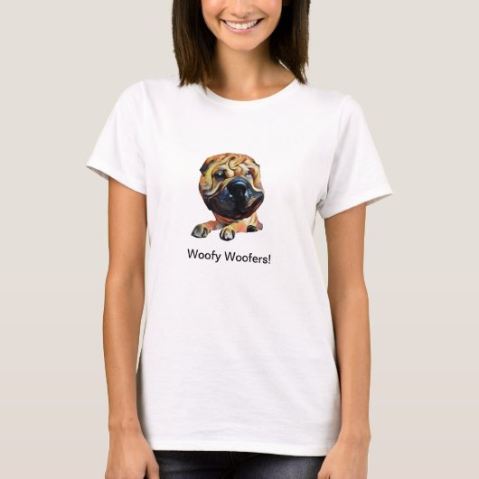 T-shirt femme Shar Pei Chien Funny (Devant)