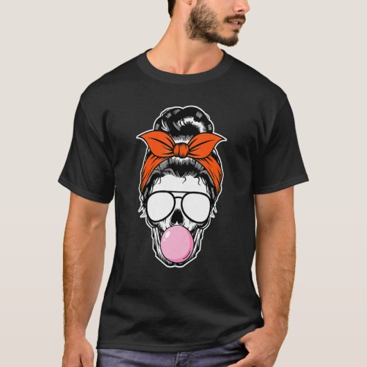 T-shirt Femme Skeleton Bubble Gum Lazy Halloween Costume M (Devant)