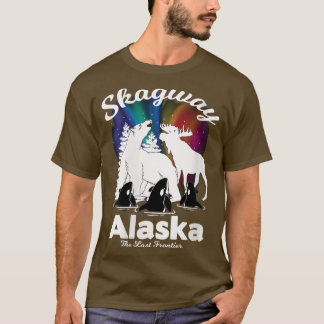 T-shirt Femme Skway Alaska Aurora Borealis Bear Orca Mo