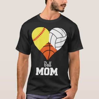 T-shirt Femme Softball Maman Basketball Maman Maman Volley