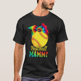 T-shirt Femme Softball Mammy Tie Dye Softball Mère D