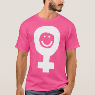 T-shirt Femme Sourire Féminisme Blanc Minimal
