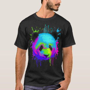 T-shirt Femme Splash Art Panda Cadeau Animal Panda Ours Lo