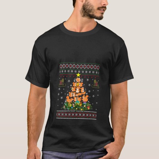 T-shirt Femme Squirrel Ugly Christmas Tree Drôle Candy Ca (Devant)