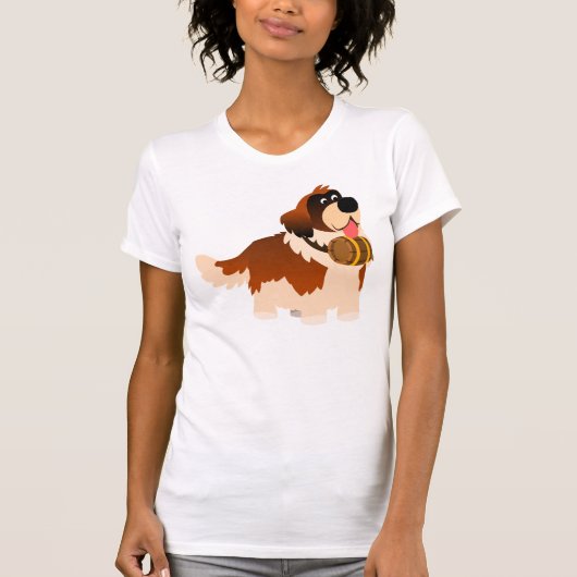 T-shirt femme St Bernard Cartoon mignonne (Devant)