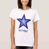 T-shirt femme 'Star' bleu foncé blanc (Devant)
