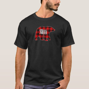 T-shirt Femme Steffi Bear Custom Red Buffalo Plaid Christ