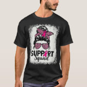 T-shirt Femme Support Squad Messy Bun Pink Bleached Leopa (Devant)
