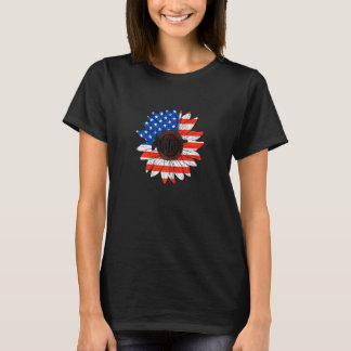 T-shirt Femme Tante 4 juillet Usa Tournesol mignonne Tante