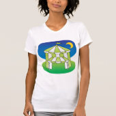 T-shirt Femme Tente Cirque Vert Et Blanc (Devant)