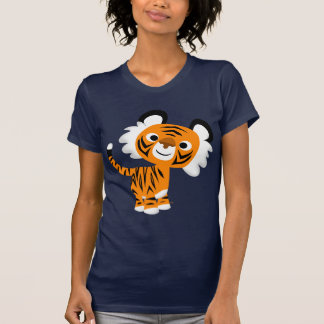 T-shirt femme tigre pour caricatures curieux