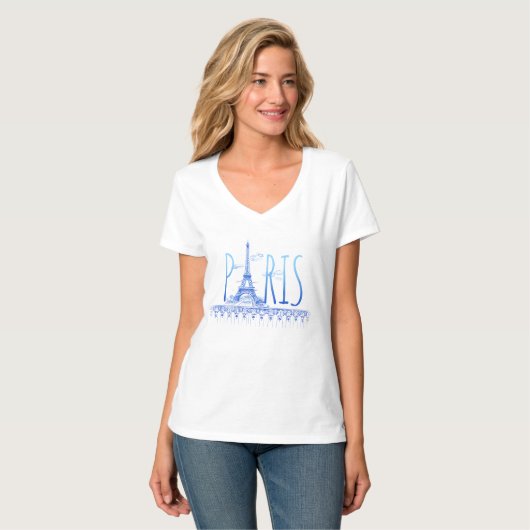T-shirt femme Tour Eiffel Paris (Devant entier)