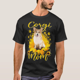 T-shirt femme Tournesol Corgi Maman Chien Fête des