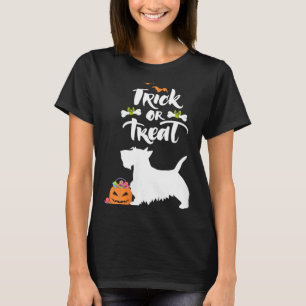 T-shirt Femme Trick Or Treat Scottie Terrier Écossais Chie