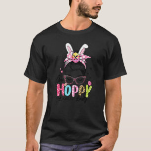 T-shirt Femme Un Déjeuner Hoppy Lady Messy Bun Cheveux Bun